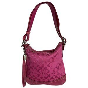 Coach Y2K Hot Pink Signature Canvas Shoulder Crossbody Bag Hampton Slim 9362